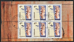 FRIMÆRKER GRØNLAND | 2000 - AFA 363 - Arv og kultur I. - Hæfteblok 6 x 4,50 kr. flerfarvet - Pænt stemplet